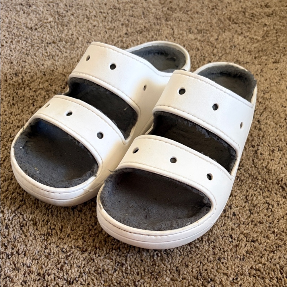 CROCS Kids White Slide Sandals